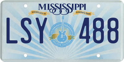 MS license plate LSY488