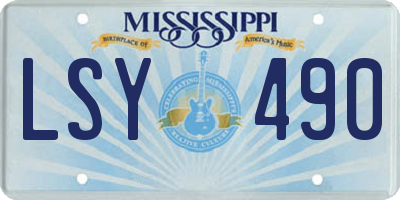 MS license plate LSY490