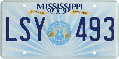 MS license plate LSY493