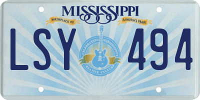 MS license plate LSY494