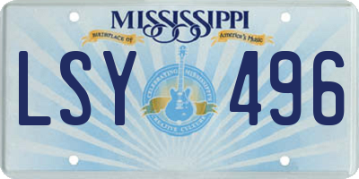 MS license plate LSY496