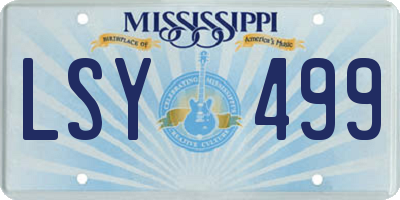MS license plate LSY499