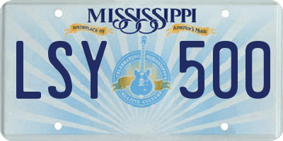 MS license plate LSY500