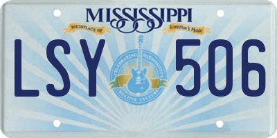 MS license plate LSY506