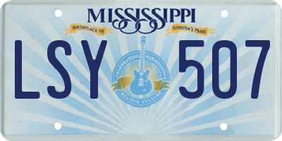 MS license plate LSY507