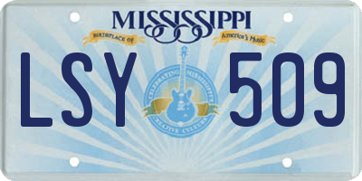 MS license plate LSY509