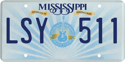 MS license plate LSY511