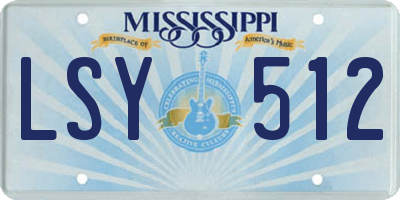 MS license plate LSY512