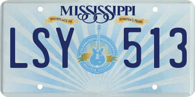 MS license plate LSY513