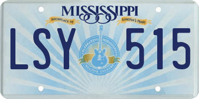MS license plate LSY515