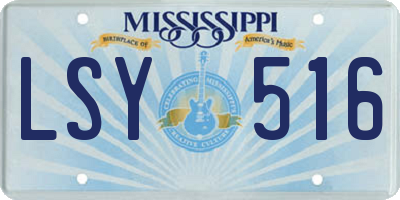 MS license plate LSY516