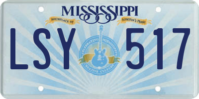 MS license plate LSY517