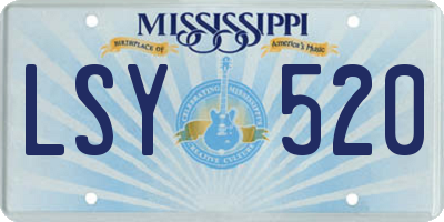 MS license plate LSY520