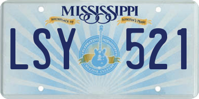 MS license plate LSY521