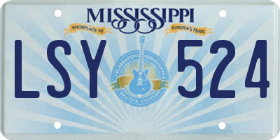 MS license plate LSY524