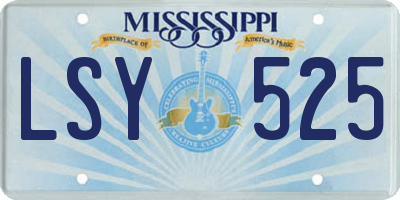 MS license plate LSY525