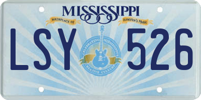 MS license plate LSY526