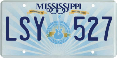 MS license plate LSY527