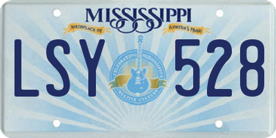 MS license plate LSY528