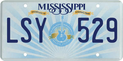 MS license plate LSY529