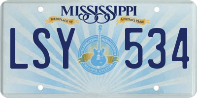 MS license plate LSY534