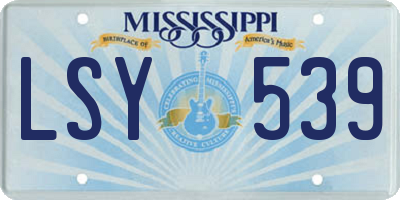 MS license plate LSY539