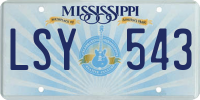 MS license plate LSY543