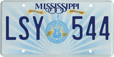 MS license plate LSY544