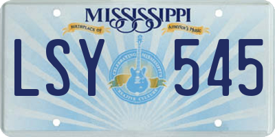 MS license plate LSY545