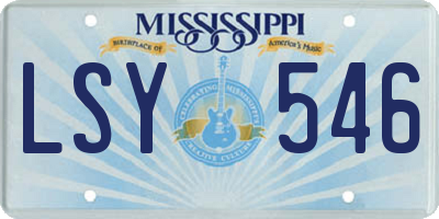 MS license plate LSY546