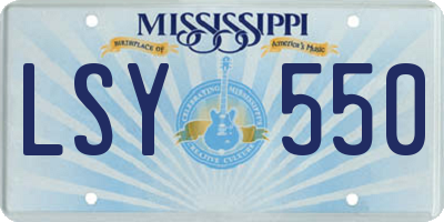 MS license plate LSY550
