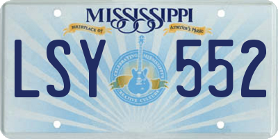 MS license plate LSY552