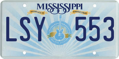 MS license plate LSY553