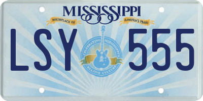 MS license plate LSY555