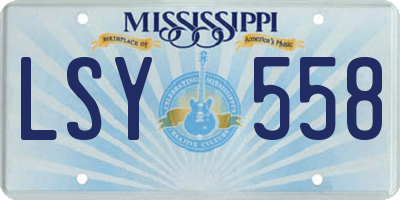 MS license plate LSY558