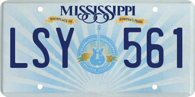 MS license plate LSY561