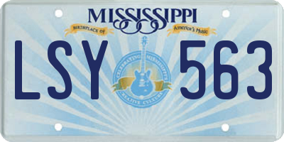 MS license plate LSY563