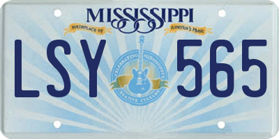 MS license plate LSY565