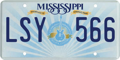 MS license plate LSY566