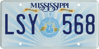 MS license plate LSY568