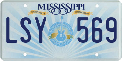 MS license plate LSY569