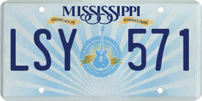 MS license plate LSY571