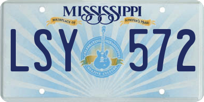 MS license plate LSY572