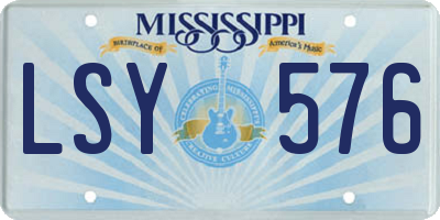 MS license plate LSY576