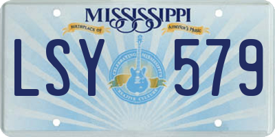 MS license plate LSY579