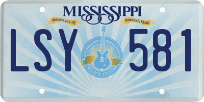 MS license plate LSY581