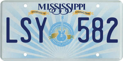 MS license plate LSY582