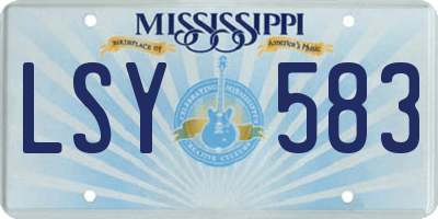 MS license plate LSY583
