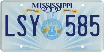 MS license plate LSY585