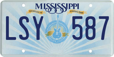MS license plate LSY587
